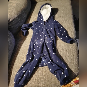 Carters 24m fleece‎ one piece outfit with hoodie